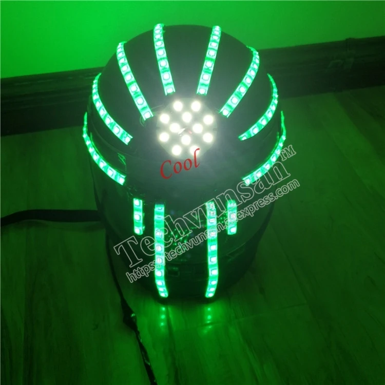 Colorful LED Helmet Светодиодный синий зеленый Светящийся Шлем светодиодная маска для выступлений для бара ночного клуба сценический робот лазерный танцевальный реквизит - Цвет: Colorful LED Helmet