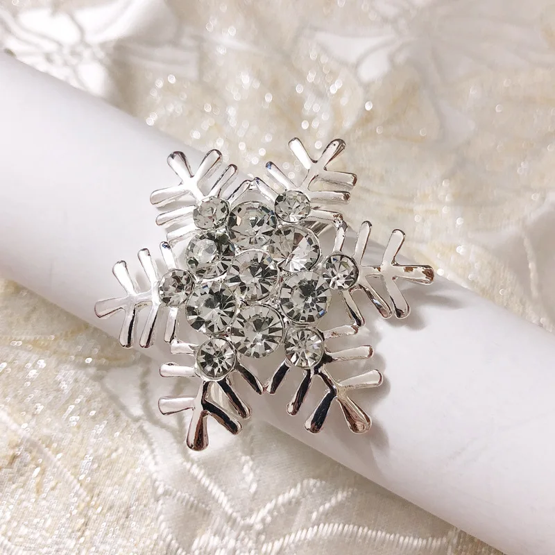 10PCS Upscale hotel Christmas snowflake napkin ring buckle cloth towel | Дом и сад