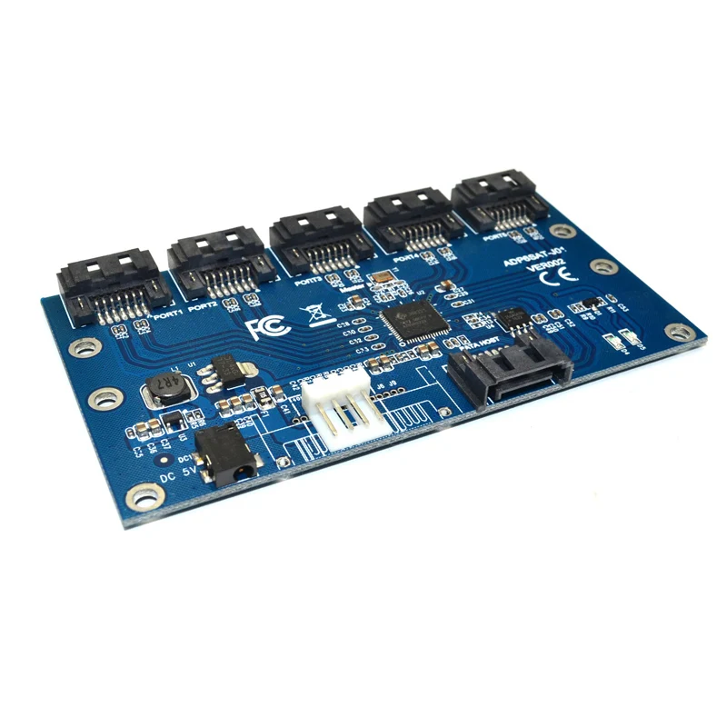 Chia Mining 1 To 5 Port SATA PCI-E Adapter SATA Card 6 Ports SATA3.0 6Gbps Expansion Card PCIe SATA Controller Multiplier Riser 2