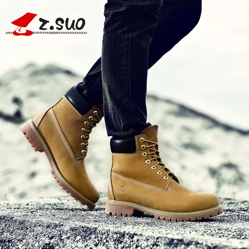 

ZSuo MEN'S SHOES England Martin Boots Men's Trend Worker Boot Men's Autumn And Winter Combat Boots Chinese Rhubarb Ankle Boots Z
