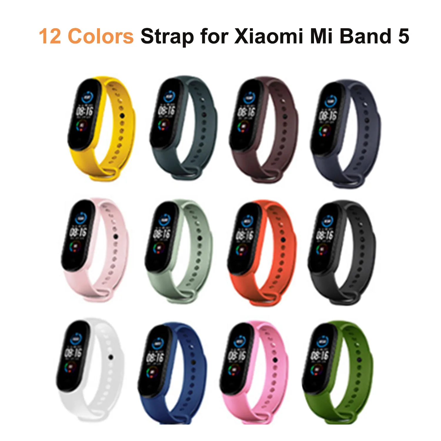 Gosear 12 шт. ремешок для наручных часов Смарт-часы браслета Xiaomi Mi Band 5 Miband Band5 NFC Замена