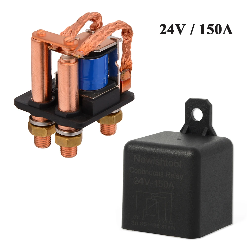FOSHIO Car Truck Boat Switch 24VDC 120A SPST 4pin Relay Heavy Duty Split Charge Starter Relay with Terminals