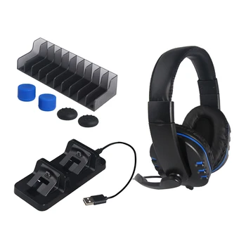

Gaming Headset for PS4 Laptop with Noise Cancelling Mic - Surround Sound Gaming Headphones - Soft Memory Over Ear fpr PS4