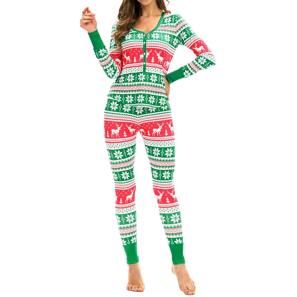 2Pcs Autumn Women Floral Print Fits Long Sleeve Pants Top Xmas Sleepwear Holiday Cloth Set