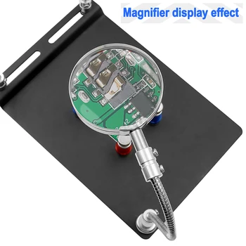 

Soldering Third Hand with Magnifier Magnetic Circuit Board Clamp Holder Helping Hands for Crafting Small Precision Projects M7
