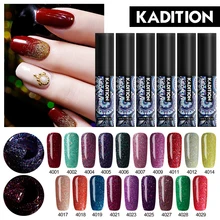 Kadition novo conjunto de gel de unhas neon brilhante uv led semi-permanente lucky gel verniz uv led colorido removedor polonês primer base superior casaco(China)