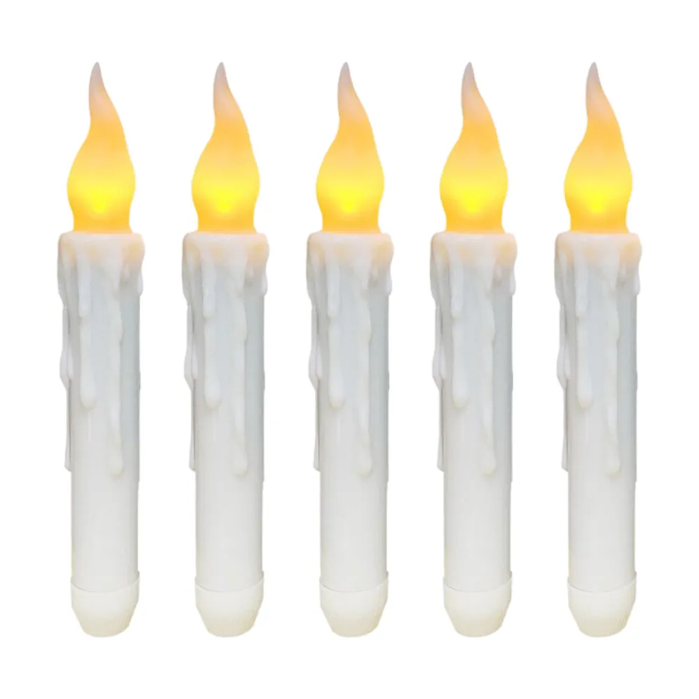 5 шт. в упаковке, светодиодный, цилиндрическая, Электронная беспламенная свеча, желтая, с имитацией вспышки, вечерние, для украшения дома, вспышка# YL10
