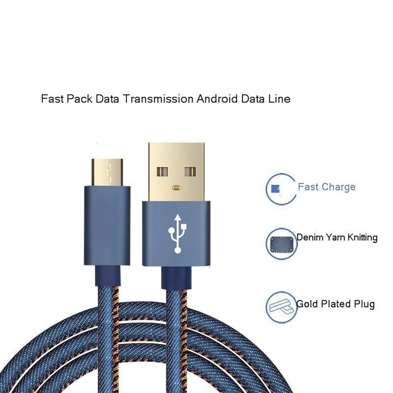 Vogek USB C кабель для samsung S9 S8 Demin Cowboy type C кабель для Xiaomi mi9 Redmi note 7 зарядный кабель для телефона One Plus 5