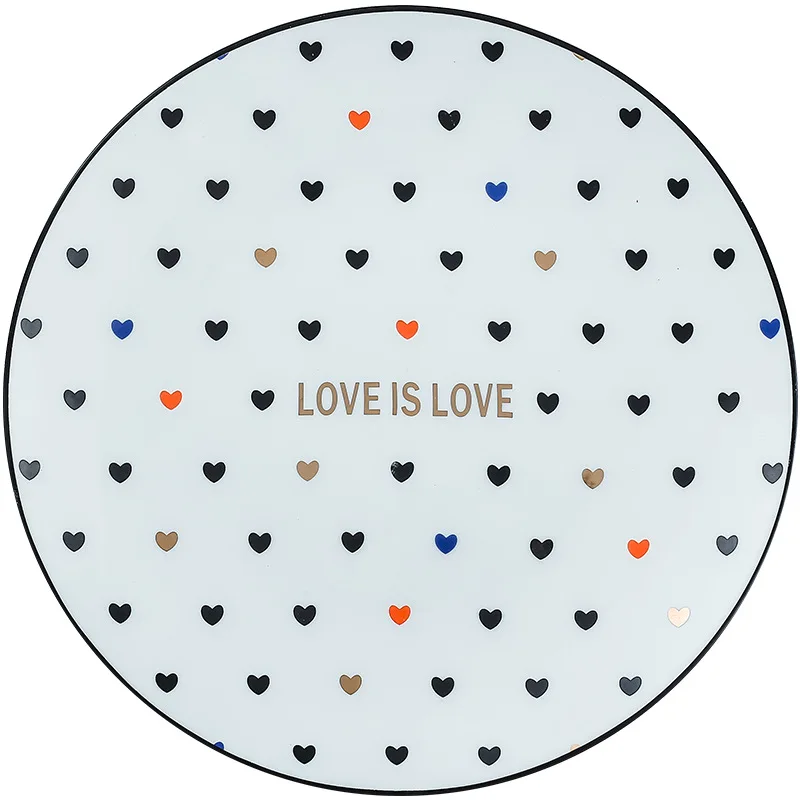 Посуда для любимого в скандинавском стиле круглая керамическая тарелка с