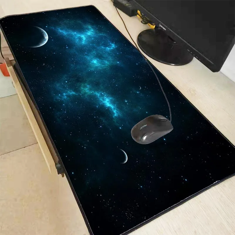 Большой игровой водонепроницаемый коврик для мыши XGZ с голубым космосом