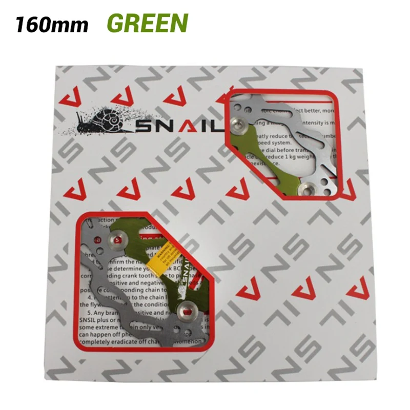 160mm Green Улитка из нержавеющей сплава для горного велосипеда тормозные диски диск шесть отверстий 160 180 203 мм MTB плавающий ротор дискового тормоза запчасти для велосипеда - Цвет: 160mm Green