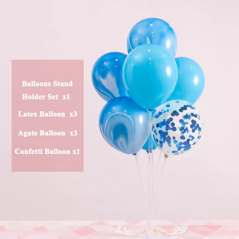 blue 7 Tubes Balloons Stand Holder Column Wedding Table Decorations Bachelorette Party Baby Shower Its a Boy Girl Birthday Supplies - Цвет: blue