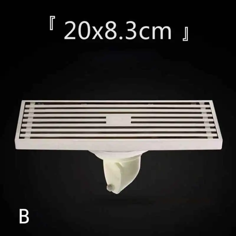 B European style sewer shower latte linear shower 8.3* 20 8.3* 30cm soil filter steel wire washing machine - Цвет: B