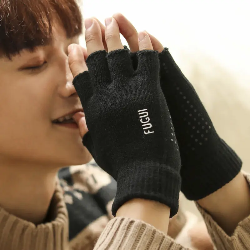 

Cycling Gloves Half Finger Winter Warm Thickened Driving Shockproof Gel Pad Bicycle Gym Fitness Gloves Wool Sport Bike Gloves