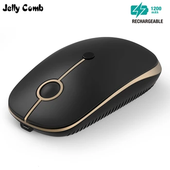 

Jelly Comb Rechargerable 2.4 Wireless Mouse Silent Click PC Mouse for Laptop Notebook Noiseless Ergonomic Mice Desktop Optional