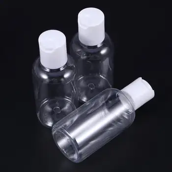 

15pcs 75ml Refillable Bottle Press Cap Travel Bottle Storage Container for Shampoo Cream Lotion (Random Cap Color)