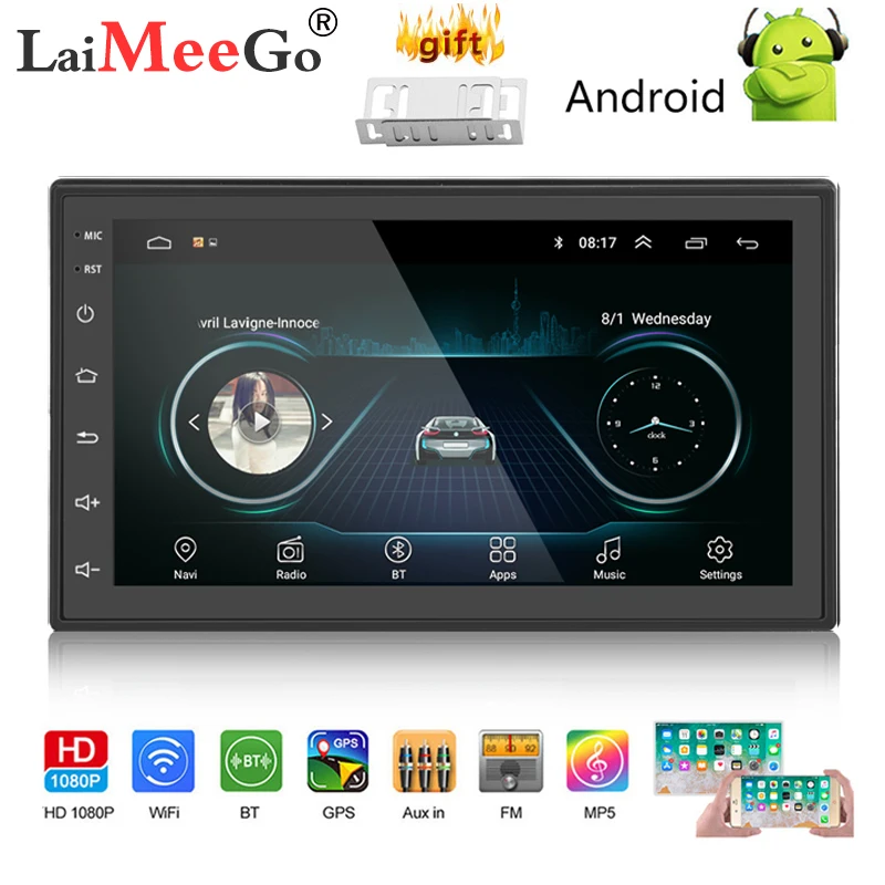 

Android 2 din Car Radio multimedia Player embedded with Touch Screen FM DAB BT GPS WIFI NO DVD 7 "HD Car Audio Navigation 2DIN