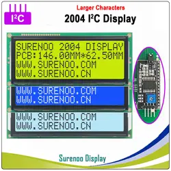 Серийный IIC/I2C/TWI 2004 204 20*4 больше персональный модуль lcd Дисплей желтый и зеленый цвета синий с Подсветка для Arduino