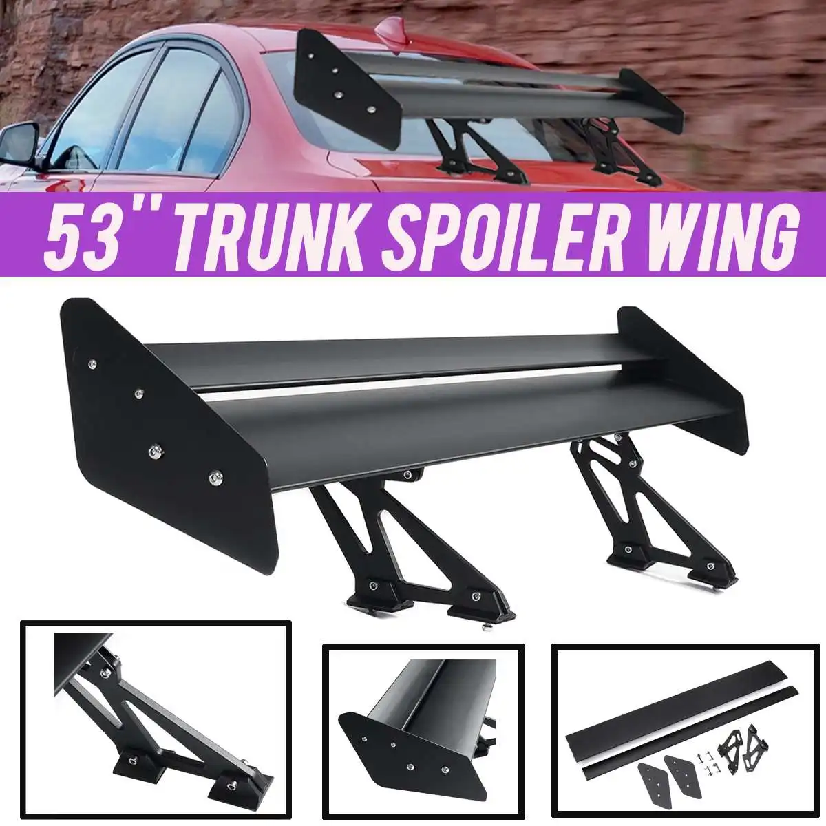 Auto & Motorrad Fahrzeuge Gt Rear Trunk Double Deck Racing Spoiler GT Wing Lightweight Aluminum