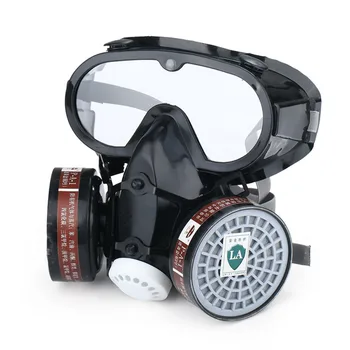 

Reusable Half Face Respirator Gas Mask Anti Dust Steam Pollen Splash Filter Mask with Lens for Laboratory Emergency Everyday Use