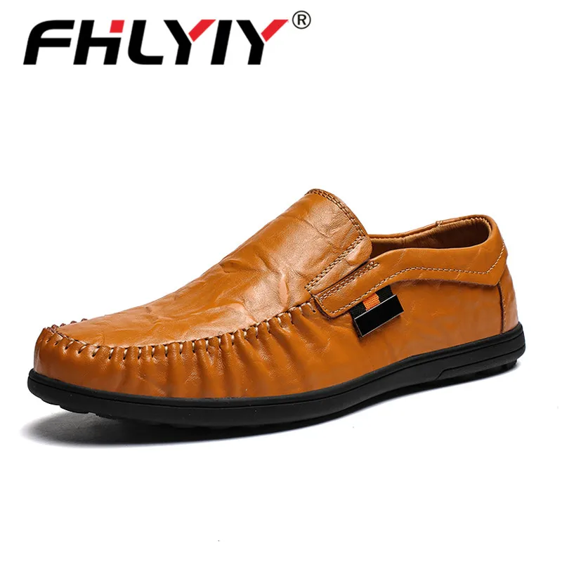 Fhlyiy 2020 Summer Genuine Leather Slip-on Men Shoes Loafers Male Moccasins Flats Soft Breathable Casual Boat Driver Driving | Обувь