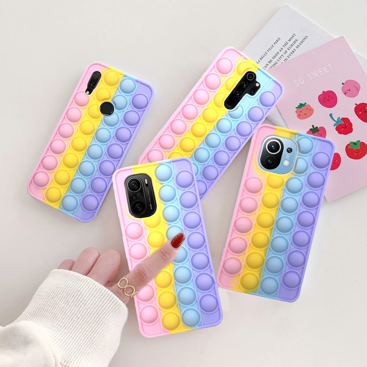 Phone Case For Honor 9X 8X 30S 20 Mate 30 Pro P40 P30 Lite Reliver Stress fidget Toys Silicone Cover P smart Z 2021 Y9 2019 | Мобильные