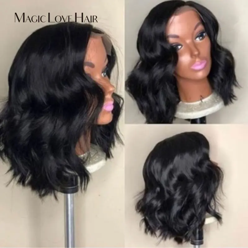 Magic Love13*4 Loose Wave Human Hair Lace Frontal Wigs Brazilian Remy Hair Natural Bob Lace Front Wigs For Women Pre-Plucked Wig