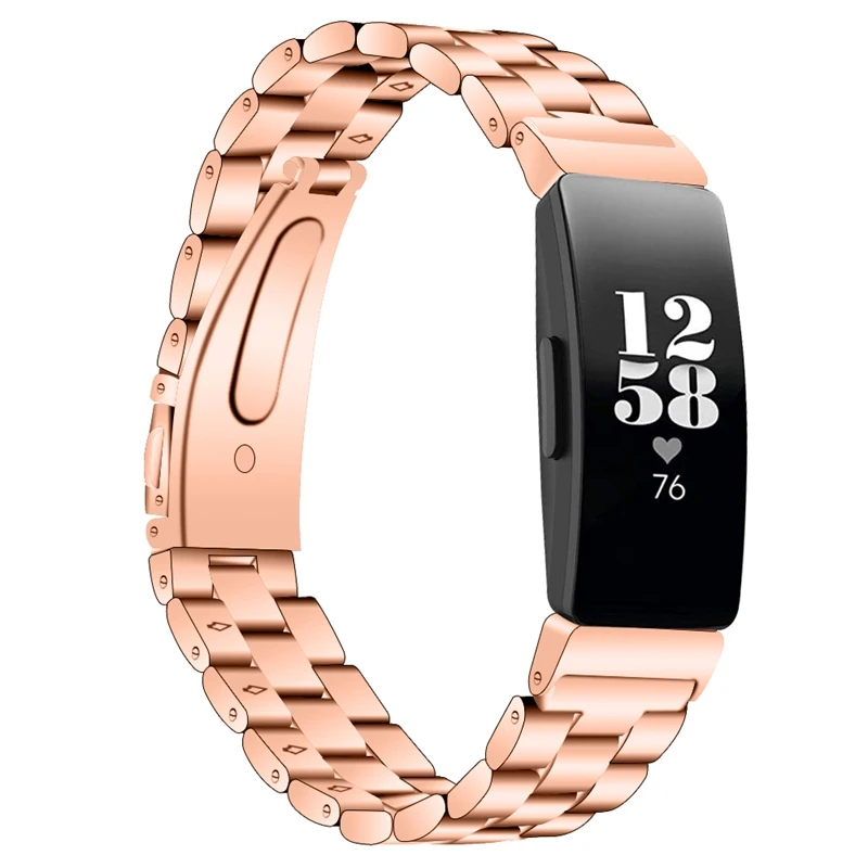 

New Fashion Stainless Steel Fitbit Inspire Replacement Watch Band Wrist Strap For Fitbit Inspire Hr Rose Gold
