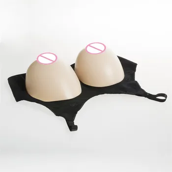 

3200g/set Crossdresser Silicone Boobs In Open Bra Huge Fake Breast Transexual Silicone Breast Forms Bra Set Needn't Glue