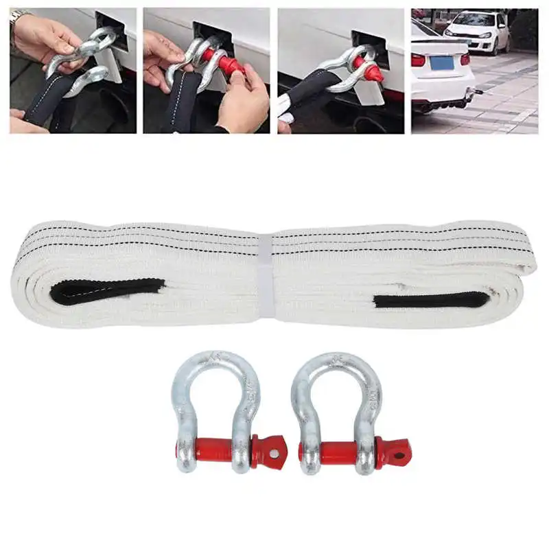 Towing Ropes 19.7ft Tow Cable 12 Tons Heavy Duty Car Towing Strap With
