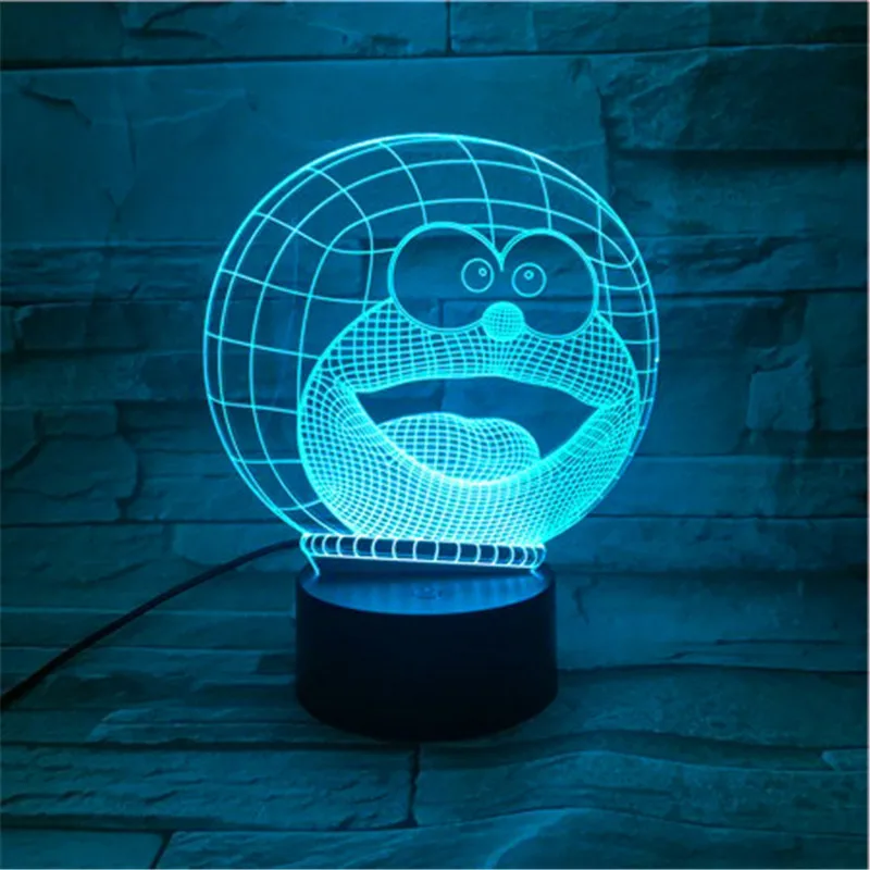 Настольная лампа прикроватная Doraemon мультфильм Lampara 3D иллюзия дети подарок декор огни животное кошка ночник USB Декор 578