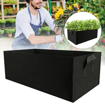 

5pcs Reusable With Handles Felt Rectangle Grow Bag Tomatoes Planting Container Breathable Balcony Nursery Garden Tool Potatoes