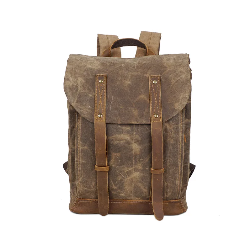 

Vintage Men Women Waterproof Canvas Leather Backpacks School Bags Teenagers Boys Girls Large Capacity Laptop Backpack mochilas