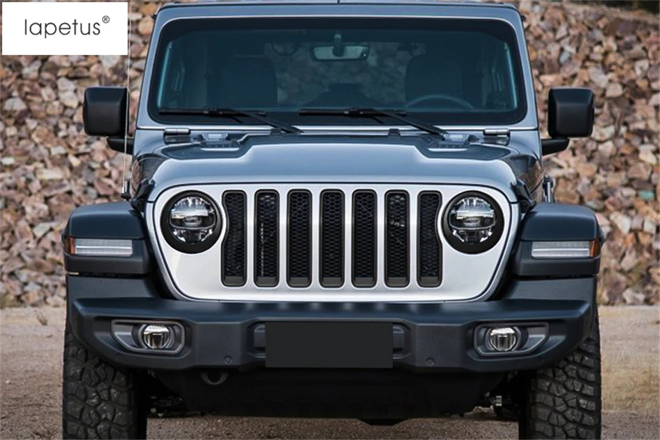 Lapetus аксессуары для Jeep Wrangler JL Передняя решетка решетки и передние фары лампы кольцо литье Крышка отделка