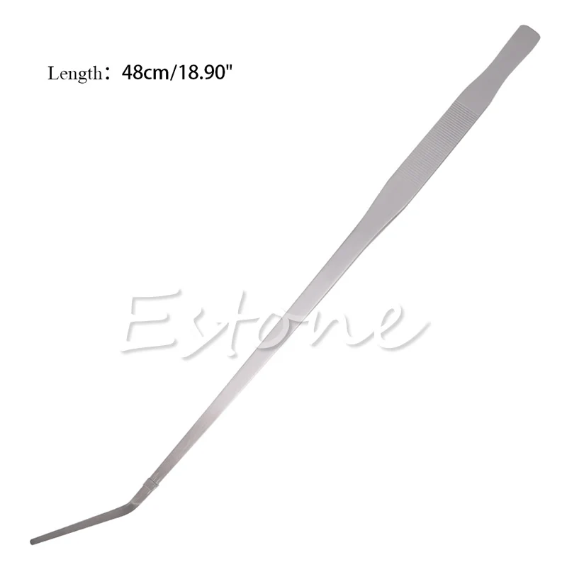 Pinzas de acero inoxidable tenazas largas de planta curva de tanque vivo para acuario 27/38/48cm