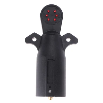 

7-Way Blade Trailer Light Wiring Circuit Tester Round Adapter Pin Plug For Car RV Automobiles Trailer Car A30