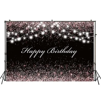 

Birthday Photography Backdrop Glitter Bokeh Black Golden Portrait Wedding Baby Bride Valentine Background Photophone W-4539