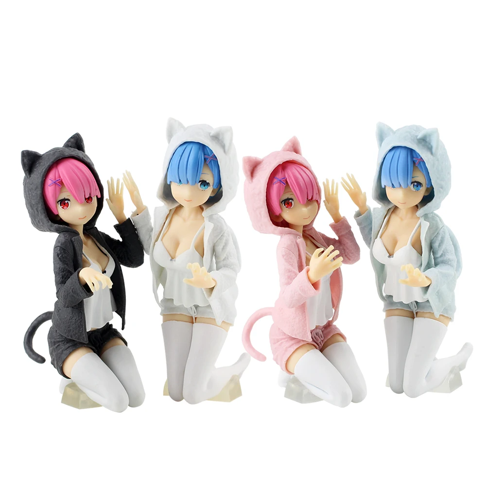 2 шт./компл. 12 см Re: жизнь в другом мире от Zero Rem Ram Nyanko Mode Сексуальная статуя красоты ПВХ Модель Фигурки игрушки куклы