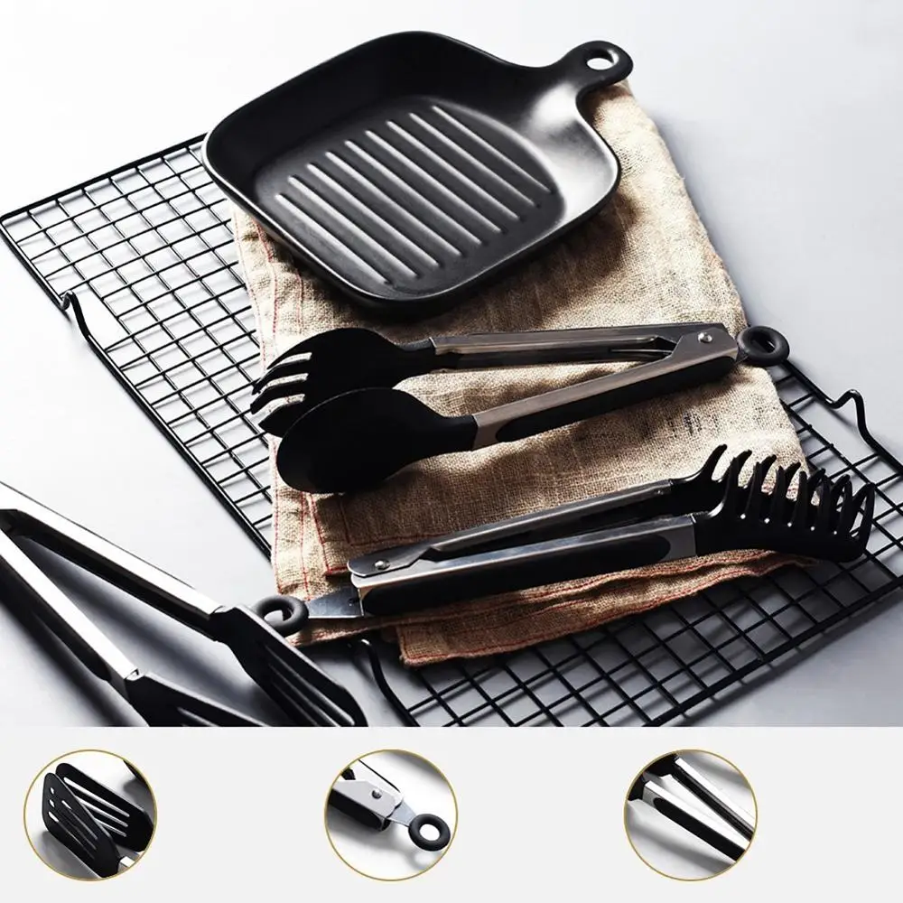 Pince À Pâtes Et Spaghetti En Silicone Et Nylon, Pinces Alimentaires,  Poignée En Acier Inoxydable, Ustensiles De Cuisine, Accessoires De Cuisine  - Barbecue Outils - AliExpress