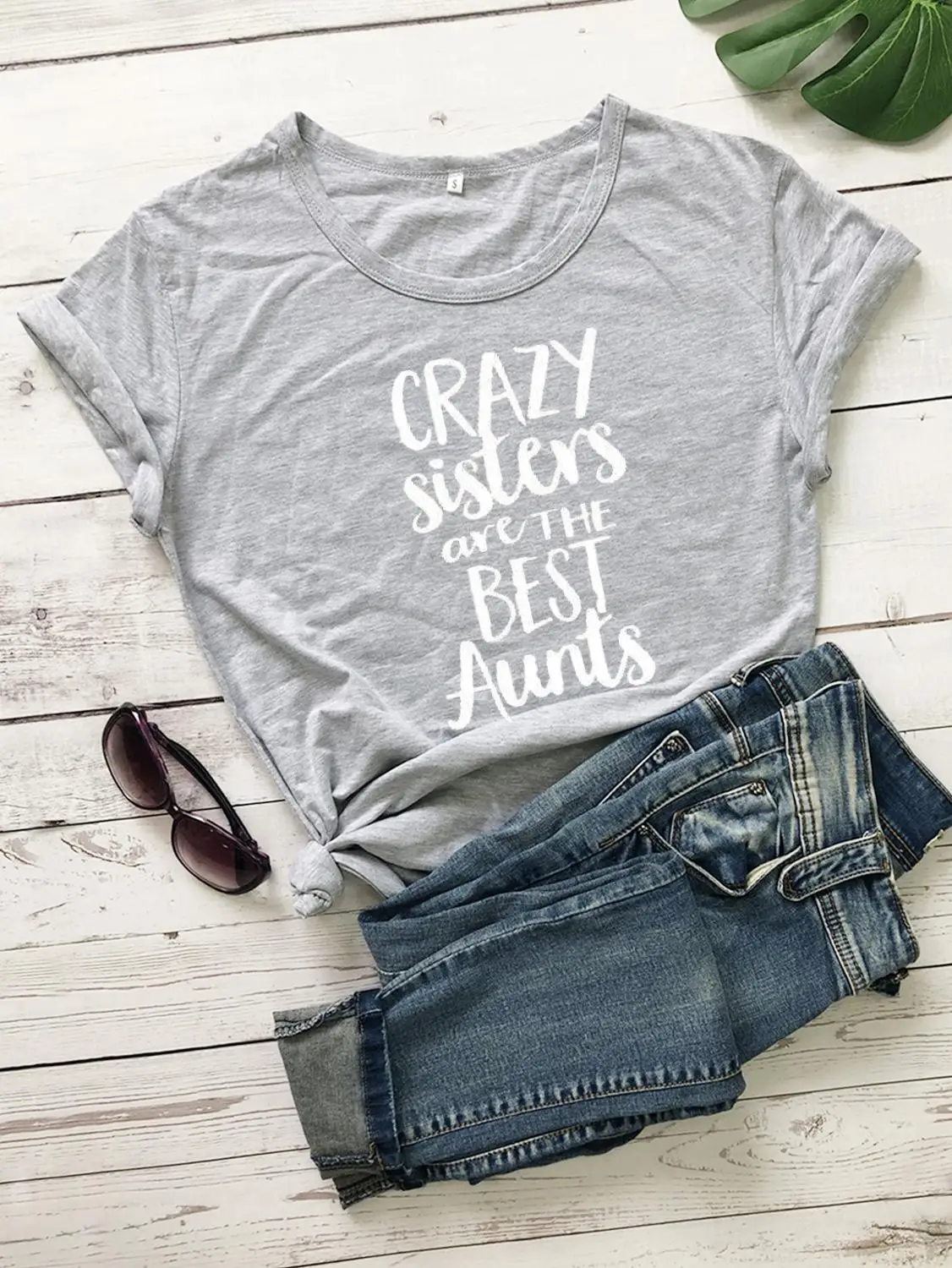 Crazy Sisters are The Best Aunts рубашка с буквенным принтом женская повседневная хлопковая забавная футболка с круглым вырезом винтажные футболки tumblr