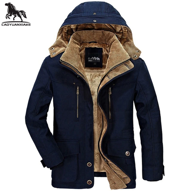 Giacca invernale parka uomo L-5XL 6XL mezza età parka Mens coat Plus  velluto ispessimento cappotti