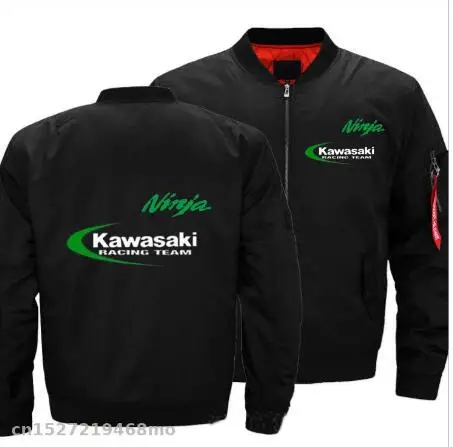 Высокого качества для Kawasaki куртка мужская пилот Куртки мужские Повседневное куртка ниндзя Ma-1 летная одежда из толстой ткани, байкерские куртки дл
