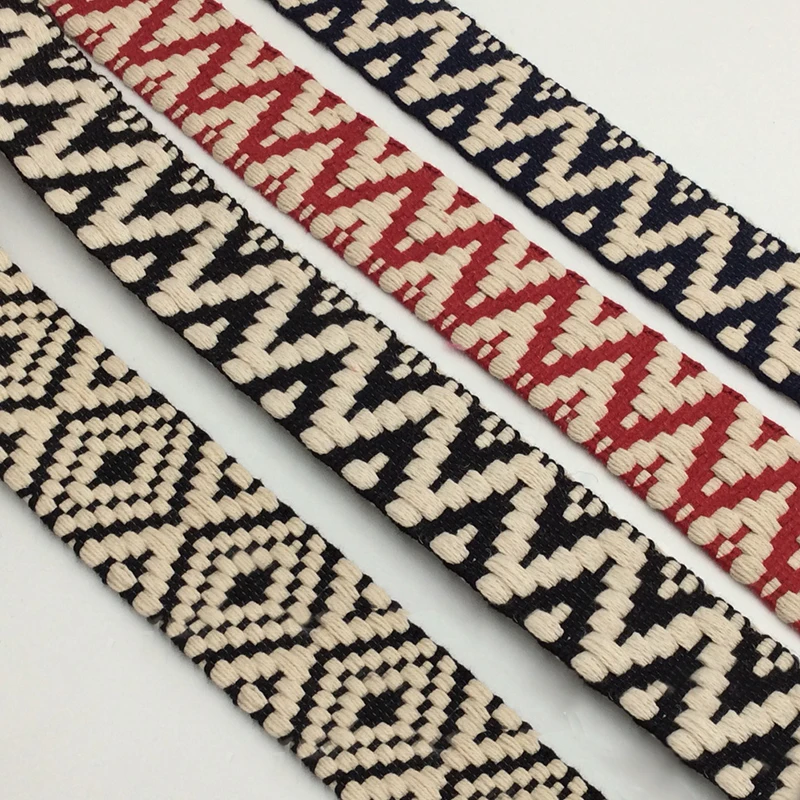 Ribbon Decoration 1yard 4cm Weave Ethnic Lace Webbing Ribbon for diy Crafts Bags Belt Decoration Clothing Sewing Accessories Trim