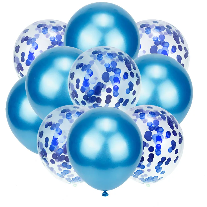 10 шт./партия металлические шары Золотая Звезда конфетти из фольги прозрачные воздушные шары для детей и взрослых на день рождения свадебные шары для вечеринки баллон Декор - Цвет: Blue