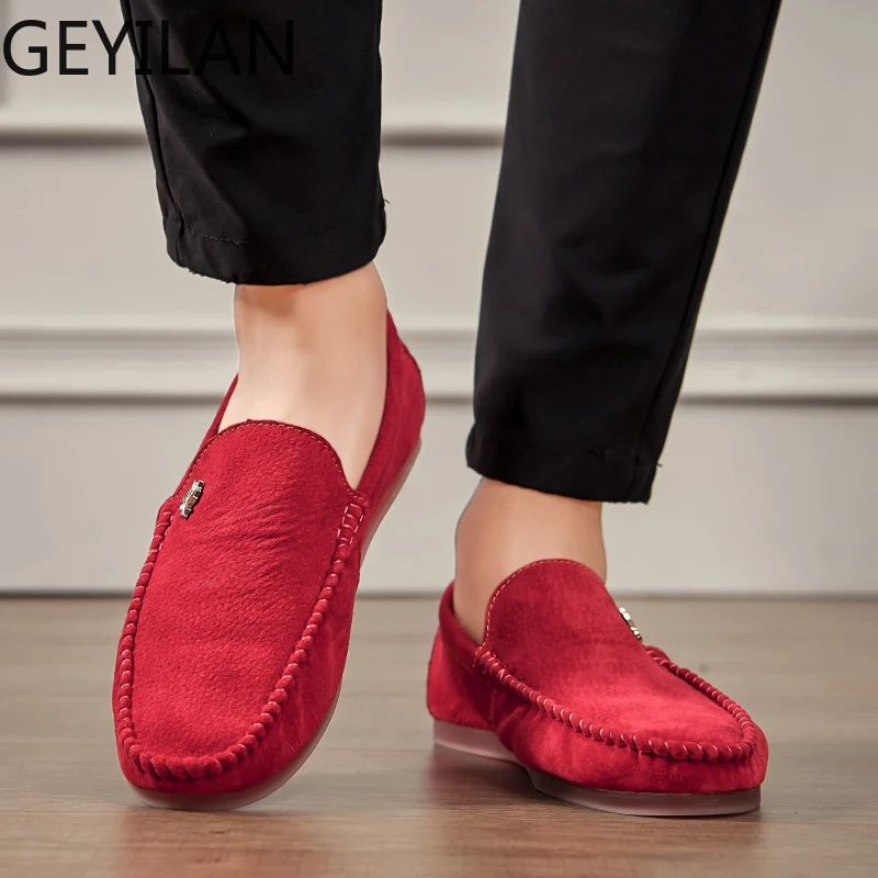 

Big Size 38-48 Fashion outdoor Men Casual Shoes Leather Men Loafers Moccasins Slip On Men's Flats Male Driving party Shoes w5