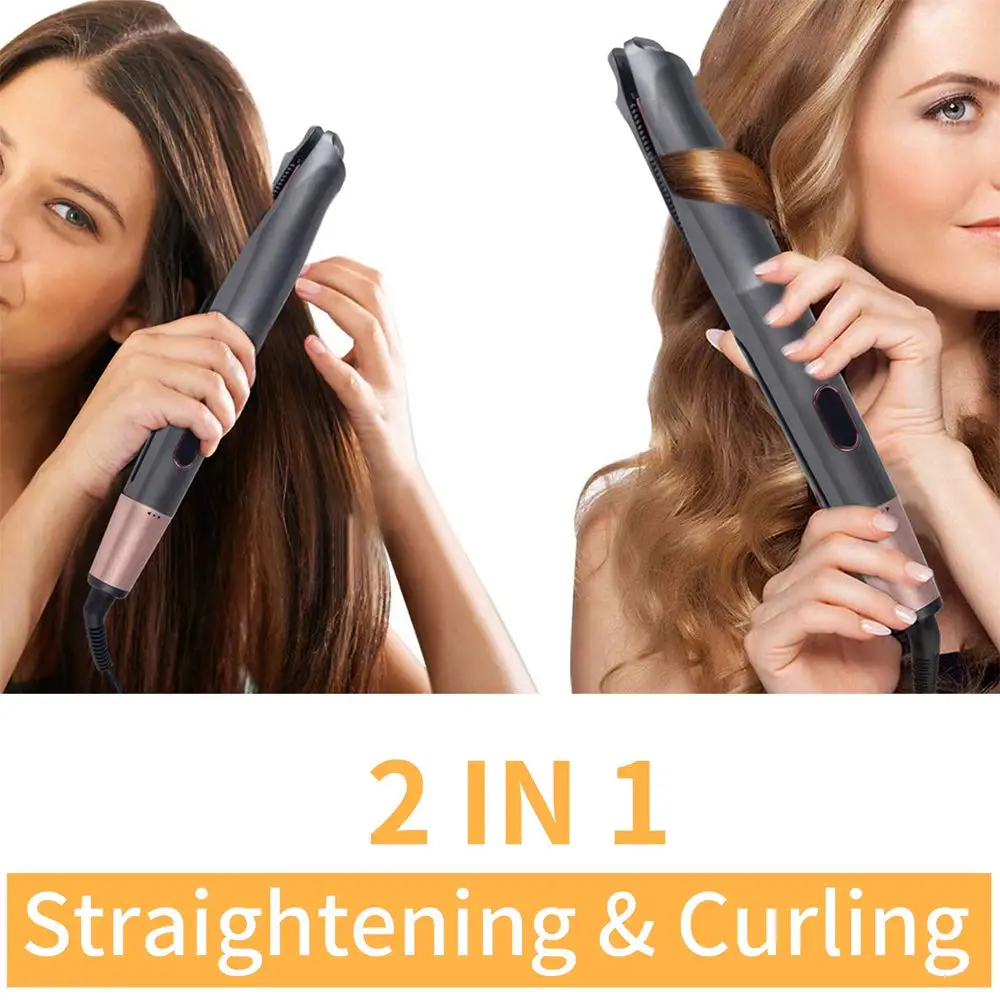 Professional Hair Straightener Curling Iron 2 in 1 Tourmaline Ceramic Salon High Heat 450℉ Twisted Flat Iron For All Hair Types 6