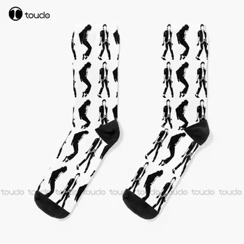 Best Seller Micheal Jackson Thriller & Bellie Jean B&W Art. Socks Womens White Socks Personalized Custom 360° Digital Print