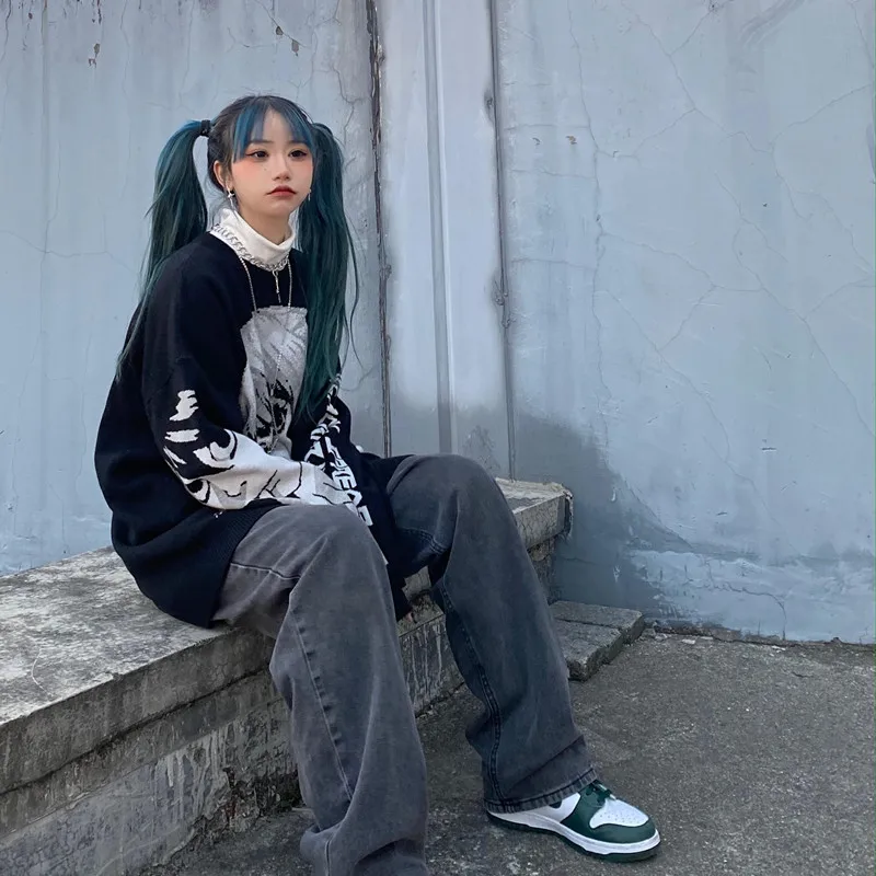 Pull Anime japonais esthétique pour femme, sweat à capuche