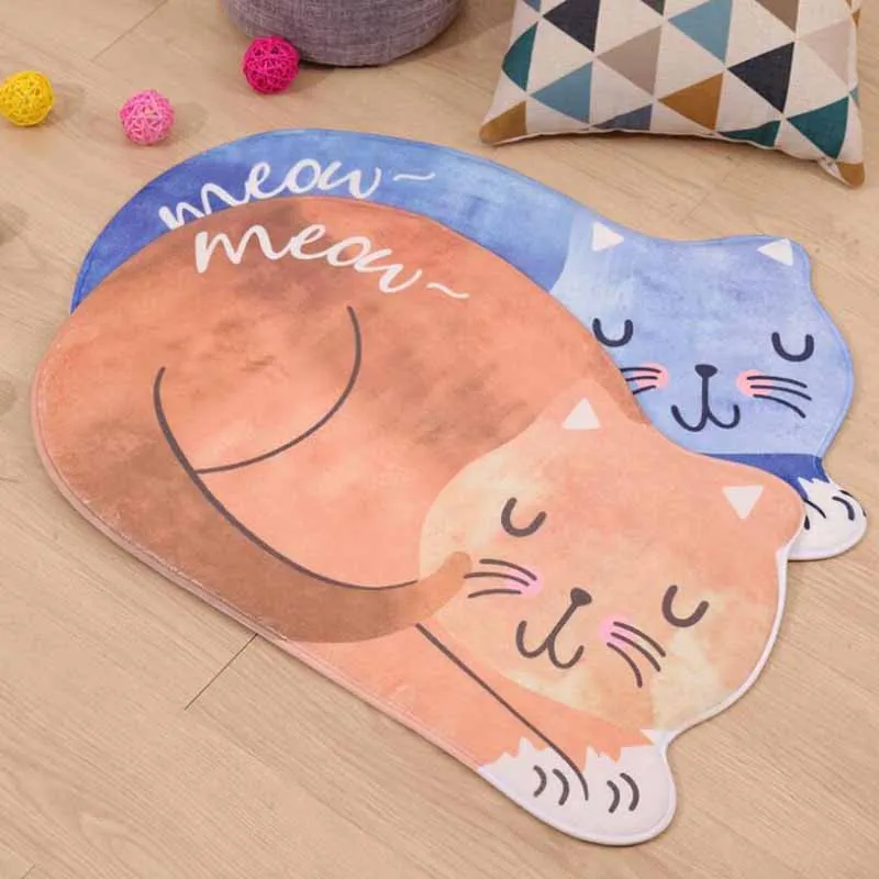 

Hot Sale Non-slip Entrance Doormat Water Absorption Carpet Cute Cat Printed Door Mat Floor Mat Bathroom Kitchen Carpet Rug