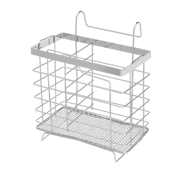 

Stainless Steel Rectangular Hanging Utensil Drying Rack Chopsticks Spoons Drainer Basket Flatware Storage Drainer
